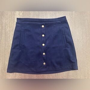 BOUTIQUE SHOE FLY B ORIGINAL SUEDE BUTTON FRONT NAVY SKIRT - Size Small SKU:170